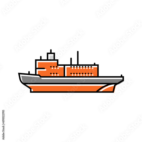 ice breaking ships color icon vector. ice breaking ships sign. isolated symbol illustration