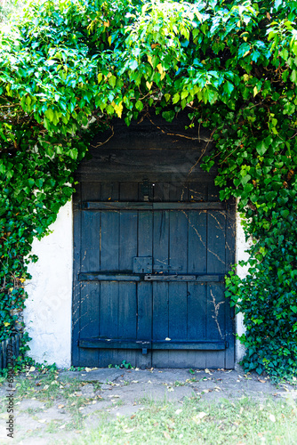 Wooden door of church in Batak