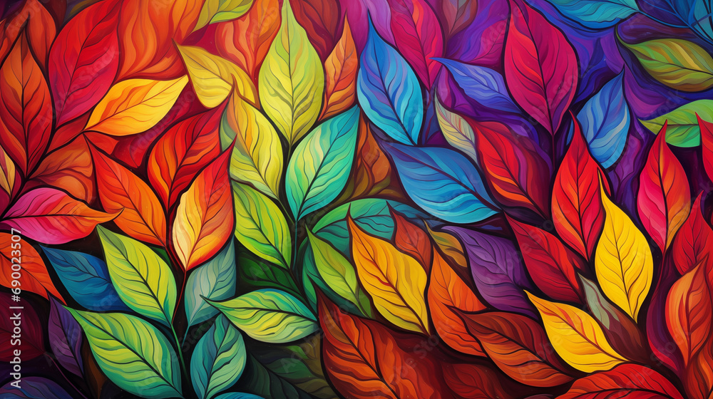 Prismatic Colorful Leaves
