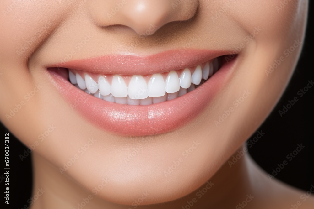 Photo portrait of a person smiling with clean teeth isolated on white. AI generative Photo portrait of a person smiling with clean teeth isolated on white. AI generative