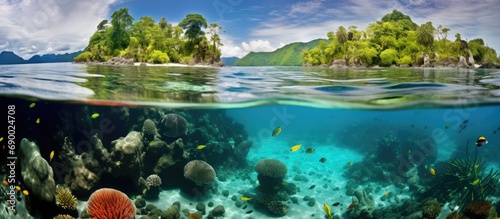 Raja Ampat, Indonesia, is possibly the center for marine biodiversity, with beautiful corals thriving in shallow water among remote islands. © 2rogan