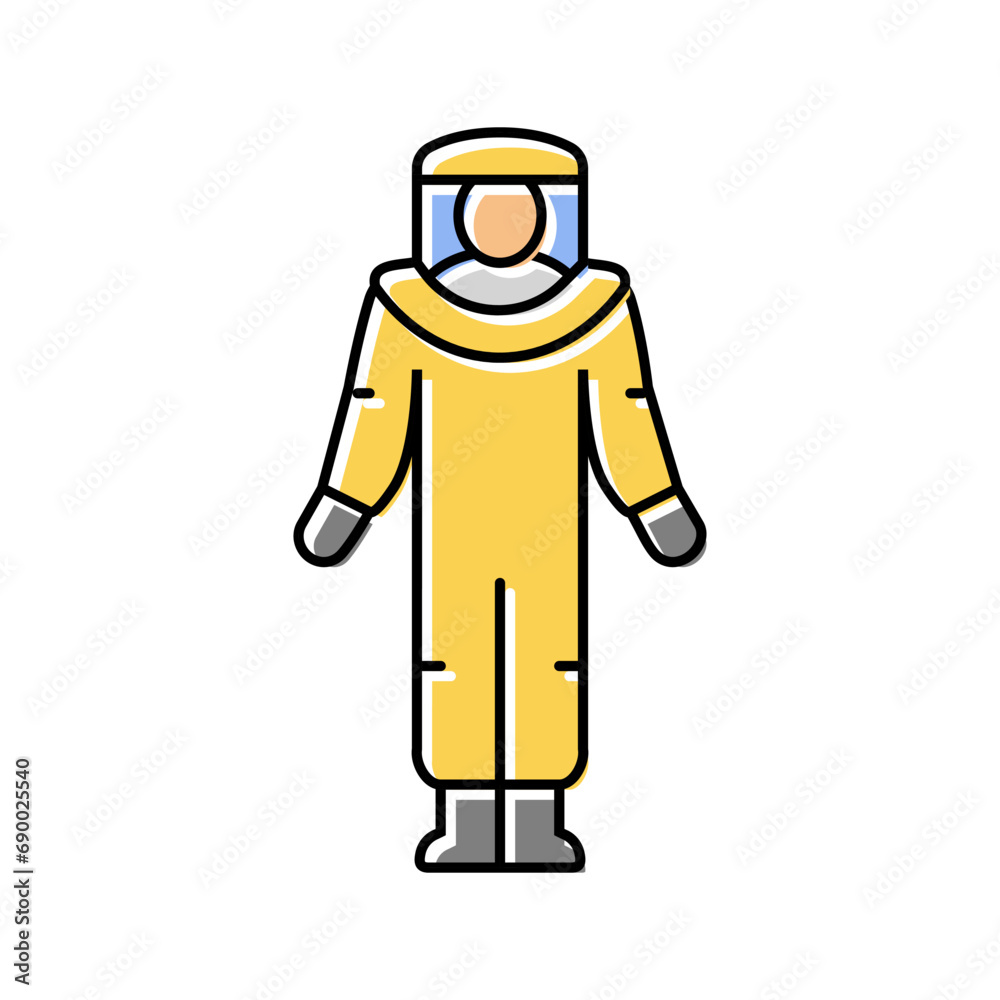 radiation suit nuclear energy color icon vector. radiation suit nuclear energy sign. isolated symbol illustration