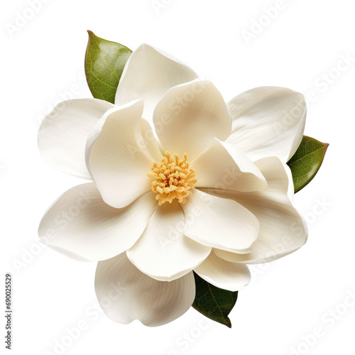 White magnolia flower isolated on a white background, png #690025529
