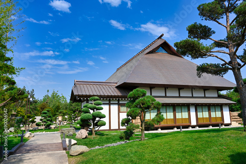 Tea house in the Japanese garden of the Galitsky Park in Krasnodar