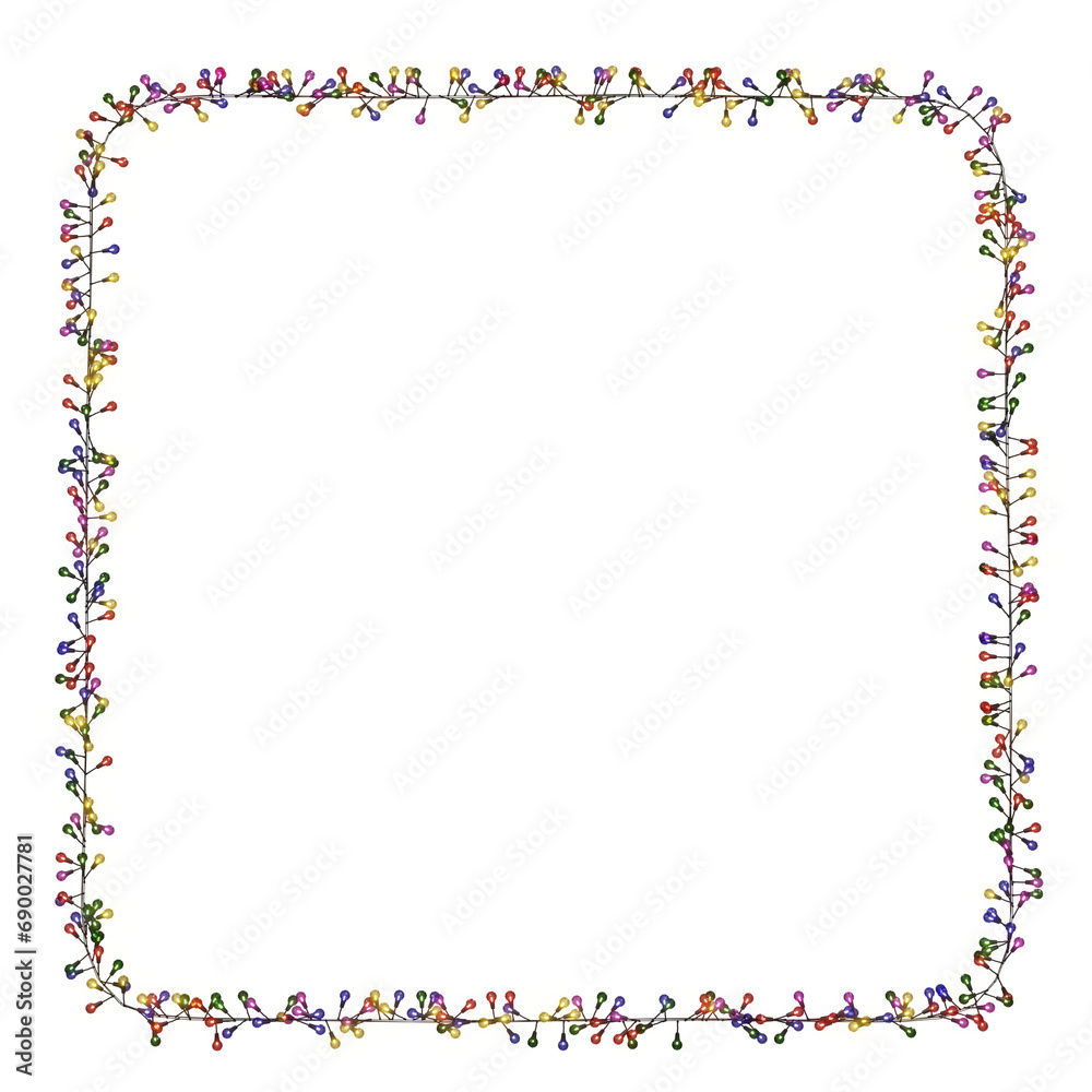 A kaleidoscope of string lights shapes a square frame in this 3D depiction, apt for Christmas, New Year’s, weddings, or birthday adornments. An excellent choice for party event decoration. PNG A kaleidoscope of string lights shapes a square frame in this 3D depiction, apt for Christmas, New Year’s, weddings, or birthday adornments. An excellent choice for party event decoration. PNG