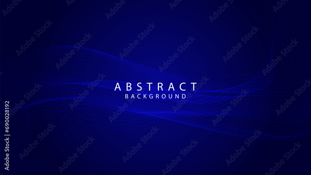 Blue gradient background with modern line wave effect, technology banner background design. Vector illustration