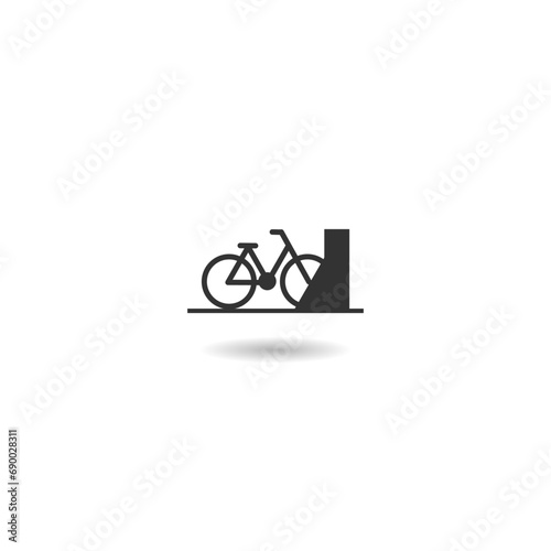 Park bicycle area place  icon with shadow