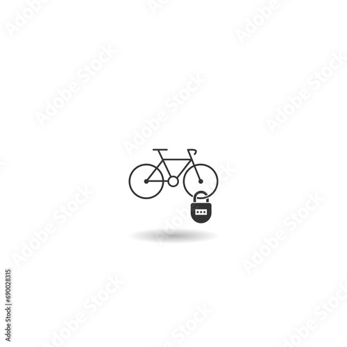 Bicycle parking lock  icon with shadow