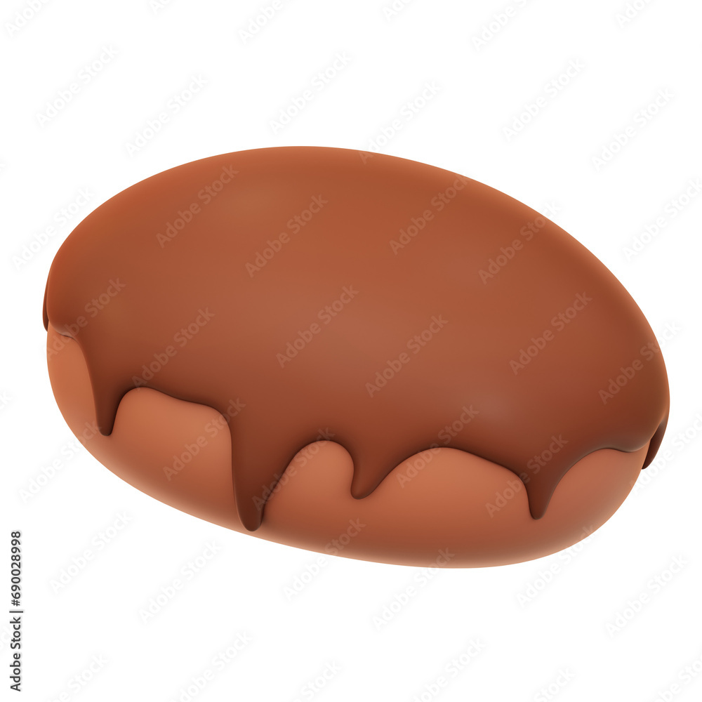 Chocolate Bread 3D Rendering Icon Isolated Transparent Background Chocolate Bread 3D Rendering Icon Isolated Transparent Background
