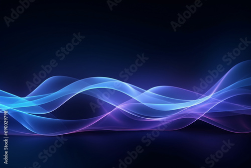 Abstract Technology Wave with Blue and Purple Neon Lines