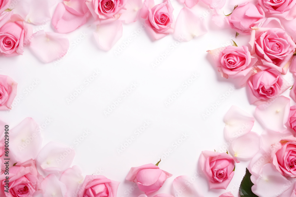 Pink Roses Flowers Isolated on White Background Pink Roses Flowers Isolated on White Background