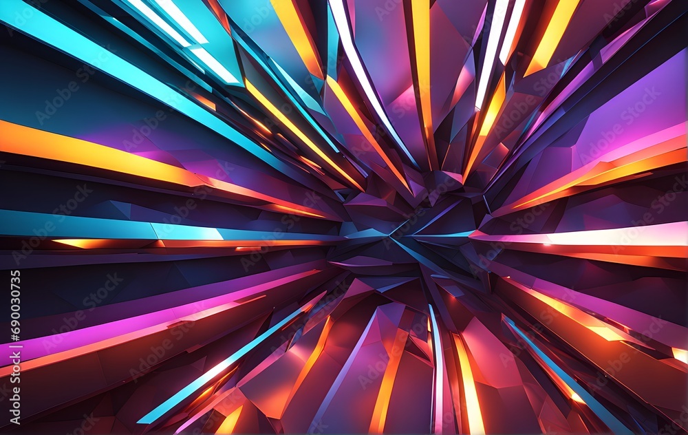 3d render of abstract background with glowing lines. Futuristic shape. 3d render of abstract background with glowing lines. Futuristic shape.