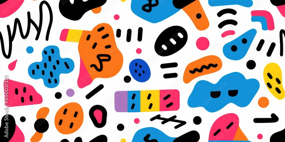 Abstract colorful shapes seamless pattern Abstract colorful shapes seamless pattern