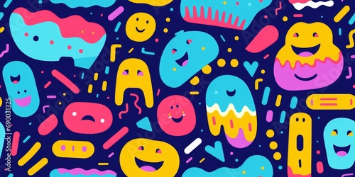 Abstract colorful shapes seamless pattern