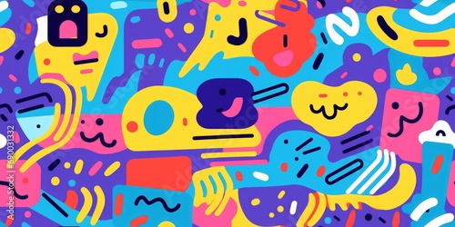 Abstract colorful shapes seamless pattern