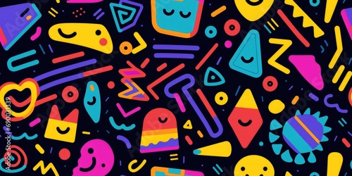 Abstract colorful shapes seamless pattern