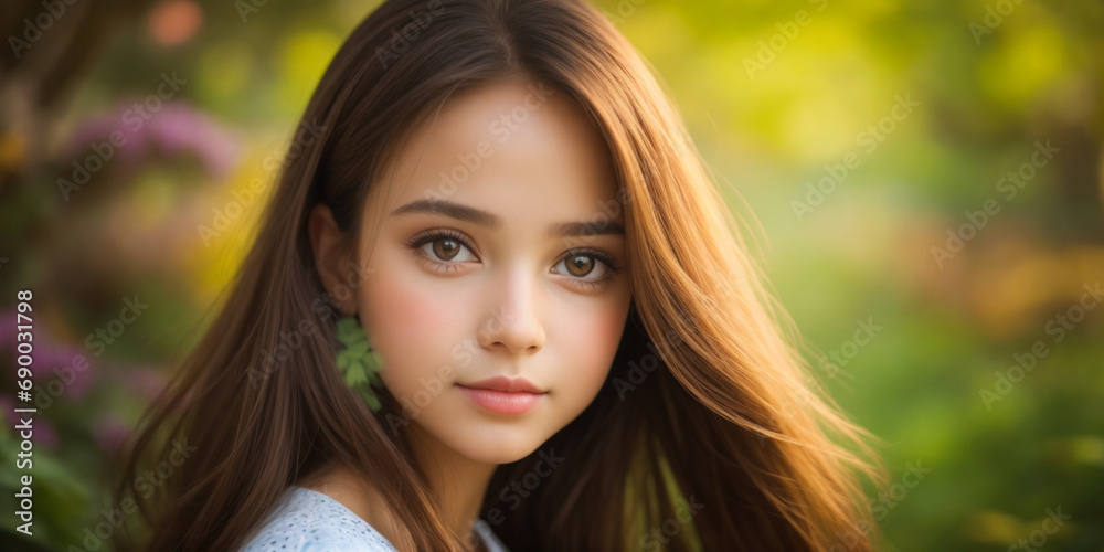 A Beautiful girl Portrait in distance blurred background of nature A Beautiful girl Portrait in distance blurred background of nature