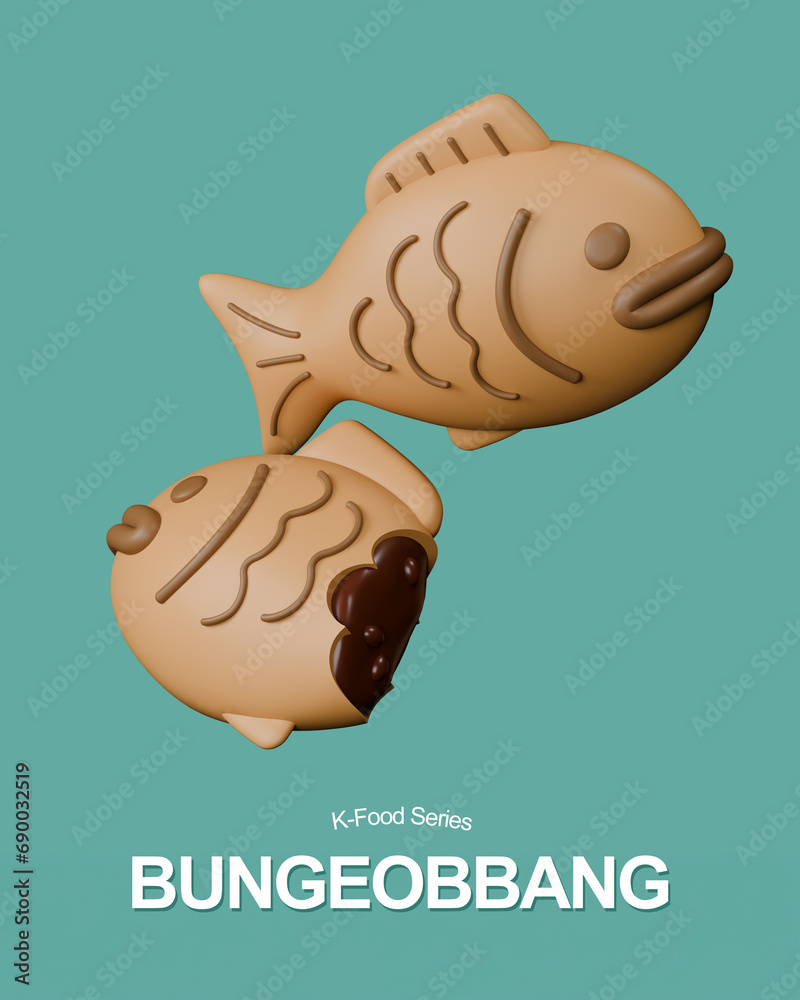 Bungeobbang, Korean street dessert, red bean paste Bungeobbang, Korean street dessert, red bean paste