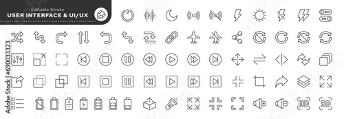 Set of line icons in linear style. Series - User interface. UI and UX. Conceptual pictogram and infographic. © PaHa