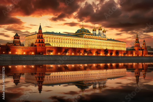 kremlin palace on background