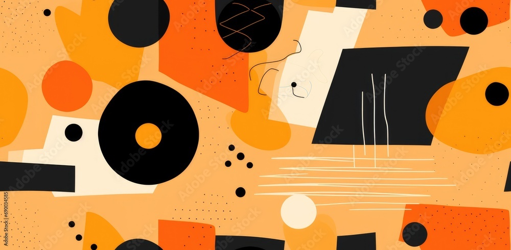 Fototapeta premium Abstract shapes seamless pattern