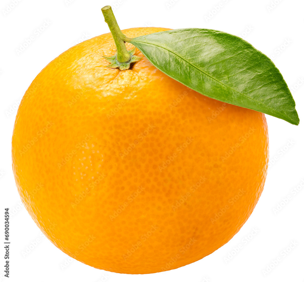 Fresh Orange fruit isolated on white background, Japanese Ehime Orange with slices on on White Background With clipping path.