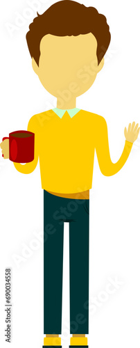 Bloky People Drinking Coffee Boy