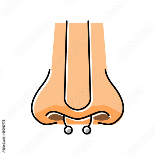 septum piercing fashion beauty color icon vector. septum piercing fashion beauty sign. isolated symbol illustration