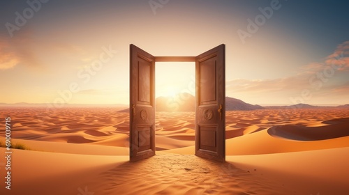 Opened door to heaven in the middle of nowhere 