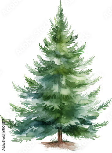 Watercolor Christmas tree  © SoCuteArtShop