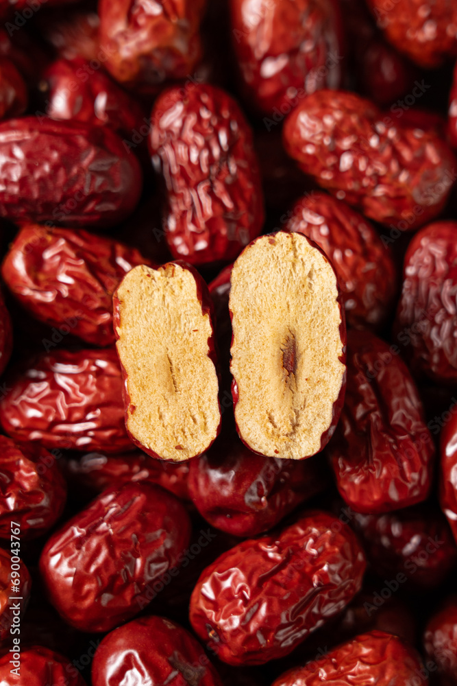 close up of jujube,dried red dates background. close up of jujube,dried red dates background.