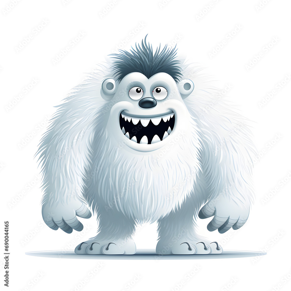funny simple illustration of yeti character set isolated on white background funny simple illustration of yeti character set isolated on white background