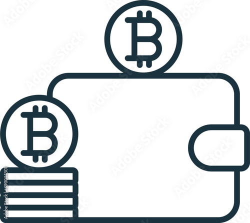Blockchain wallet icon. Monochrome simple sign from blockchain collection. Blockchain wallet icon for logo, templates, web design and infographics.