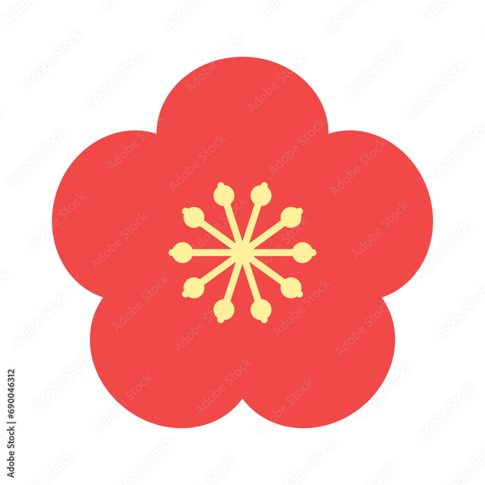 梅の花のイラスト カラー 線なし 梅の花のイラスト カラー 線なし