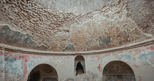 Frescoed Room of Stabian Baths, Pompeii, Italy photo