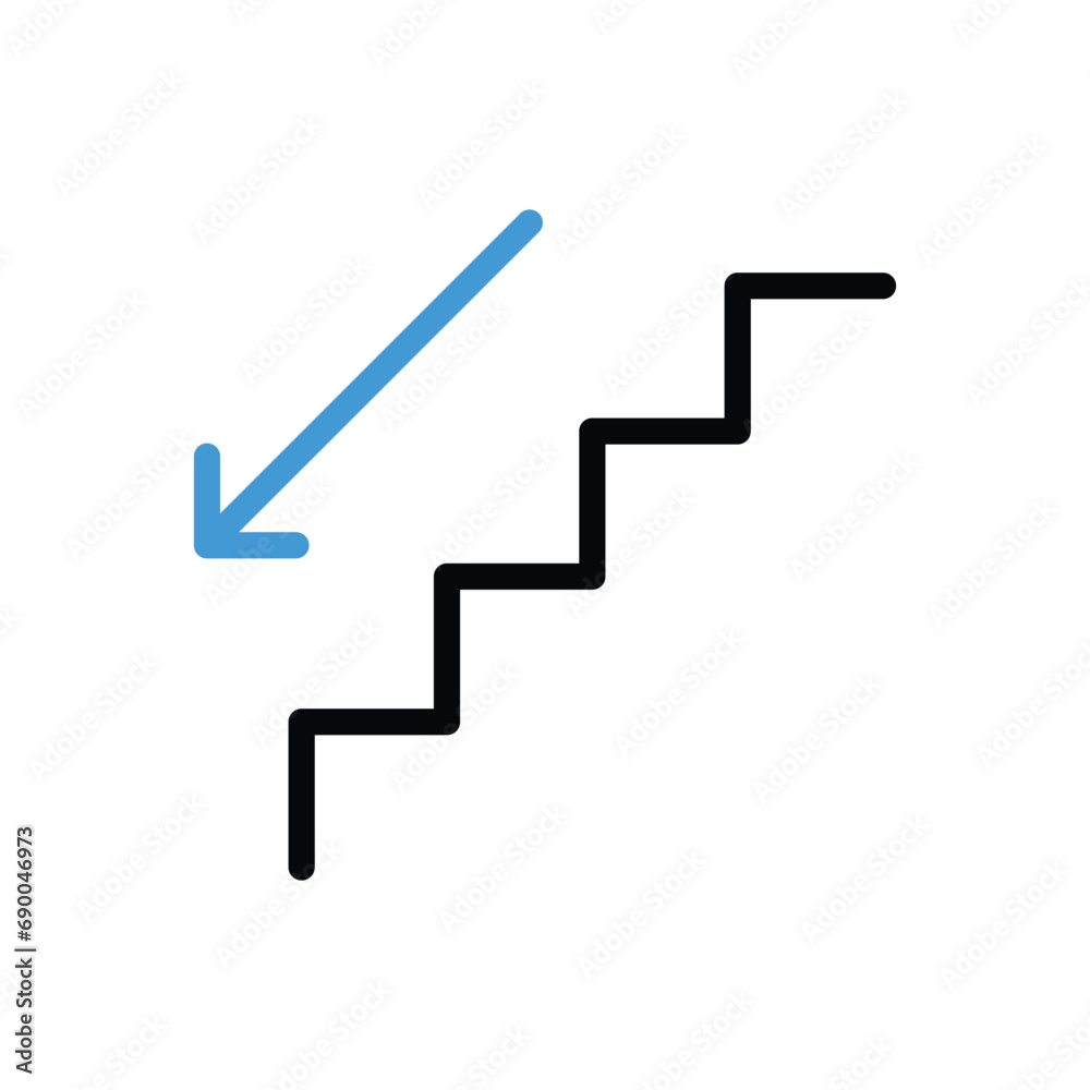 Downstairs Icon vector stock illustration Downstairs Icon vector stock illustration