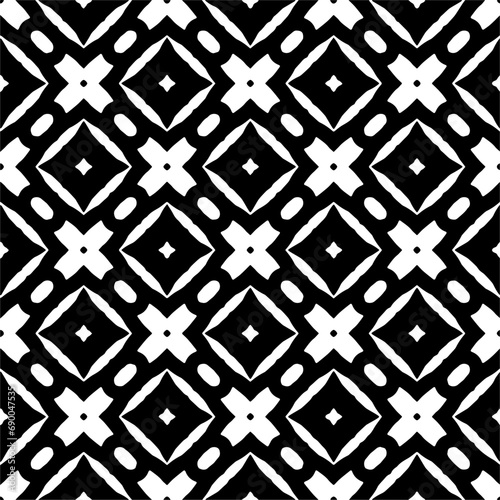Wallpaper with Seamless repeating pattern. Black and white pattern . Abstract background. Monochrome texture for web page, textures, card, poster, fabric, textile.