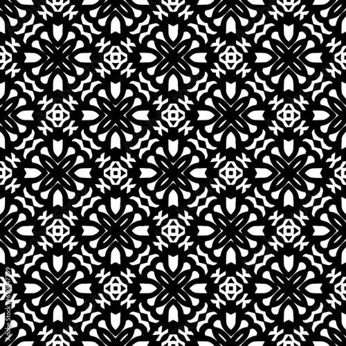 Wallpaper with Seamless repeating pattern. Black and white pattern . Abstract background. Monochrome texture for web page, textures, card, poster, fabric, textile.