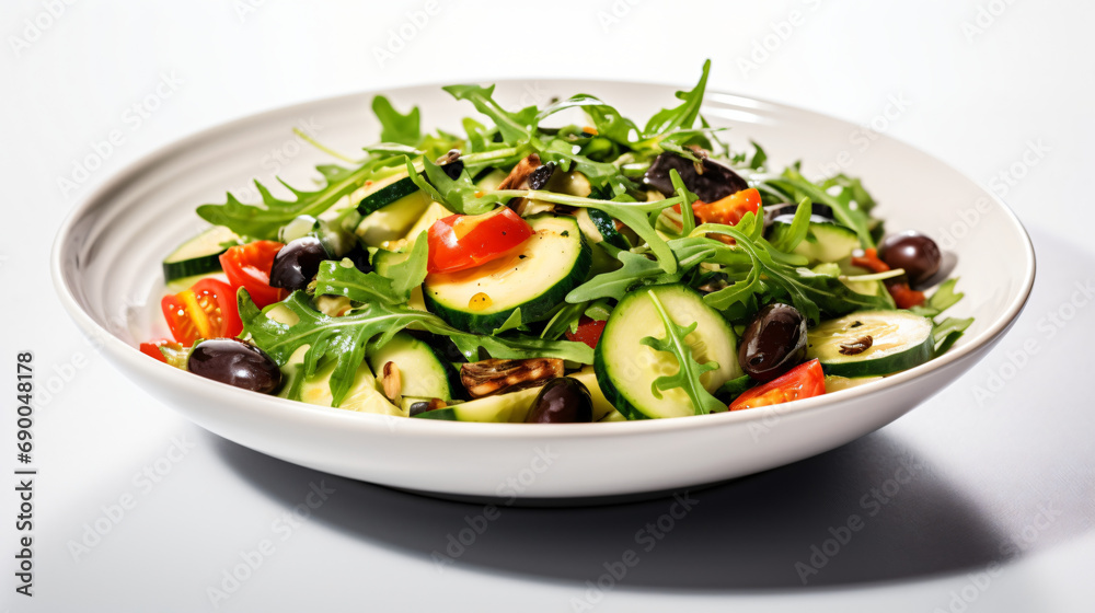 Fresh salad with vegetables zucchini