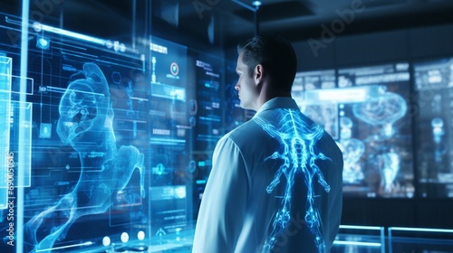 Medical technology, AI technology is utilized by doctors for diagnosing increasing the accuracy of patient treatments. Medical research and development innovation technology to improve patient health.