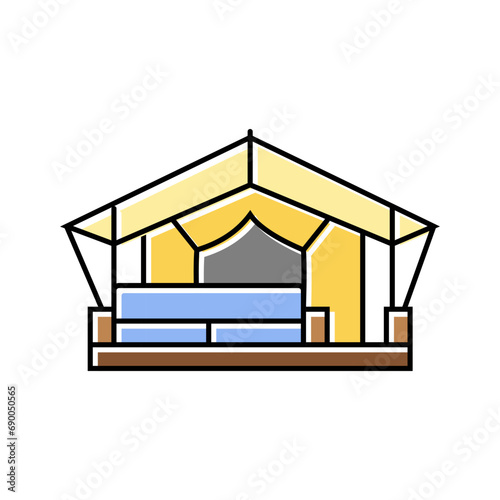 glamping tent forest color icon vector. glamping tent forest sign. isolated symbol illustration