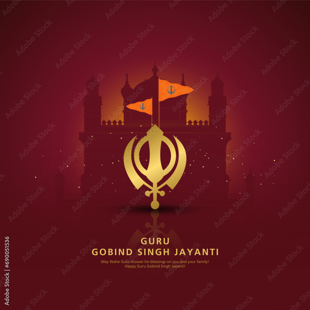 vector illustration of Happy Guru Gobind Singh Jayanti festival for ...