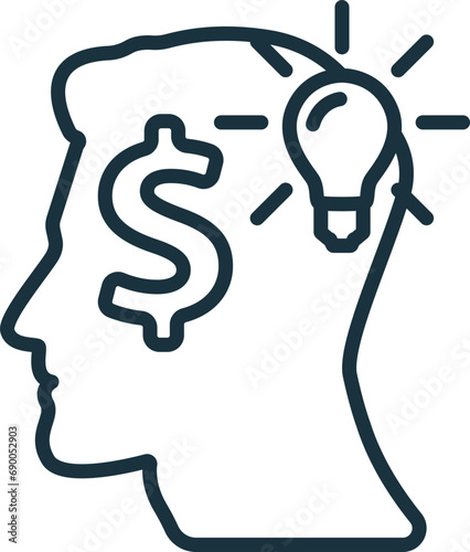 Enterpreneurial mindset icon. Monochrome simple sign from business concept collection. Enterpreneurial mindset icon for logo, templates, web design and infographics.