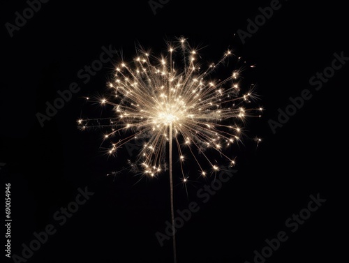 Fireworks. Colorful celebration fireworks isolated on a black sky background. Shot of wonderful and vivid fireworks exploding. Burst