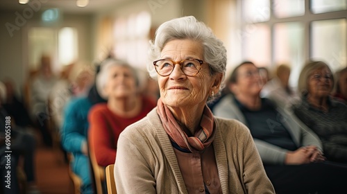 Portrait, old woman in a nursing home.