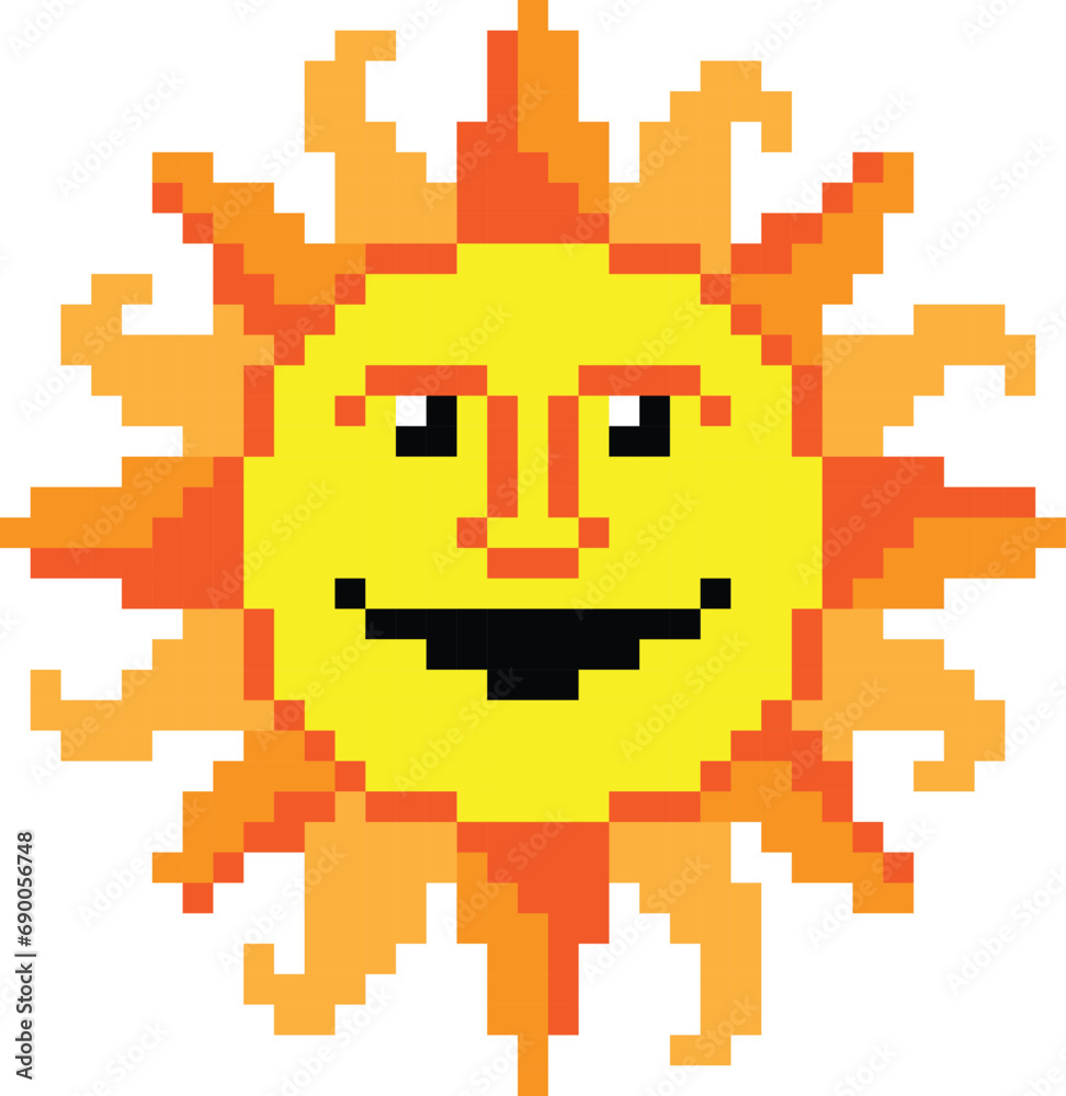 Obraz premium Sun vector pixel art