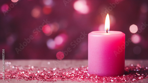 Pink candle with sparkles