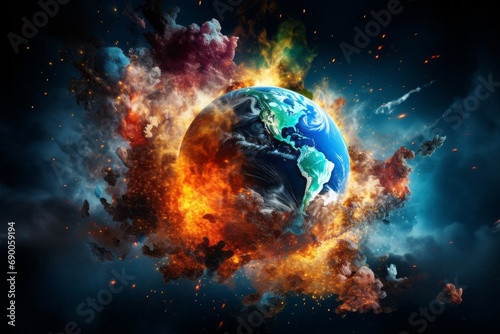 Earth's explosion: A World in Peril, Reflecting the Global Consequences of Pollution