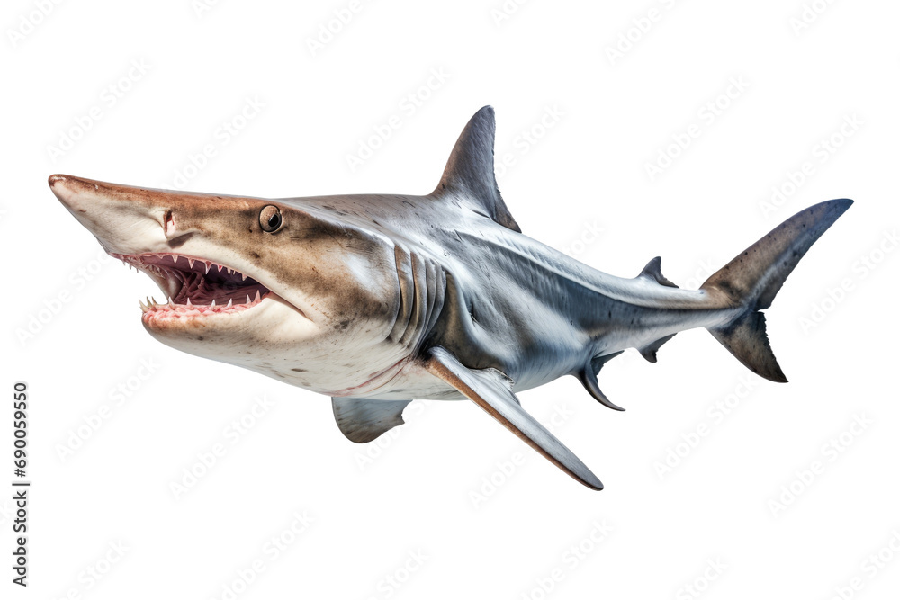 Oceanic Oddity: The Bizarre Beauty of the Goblin Shark isolated on