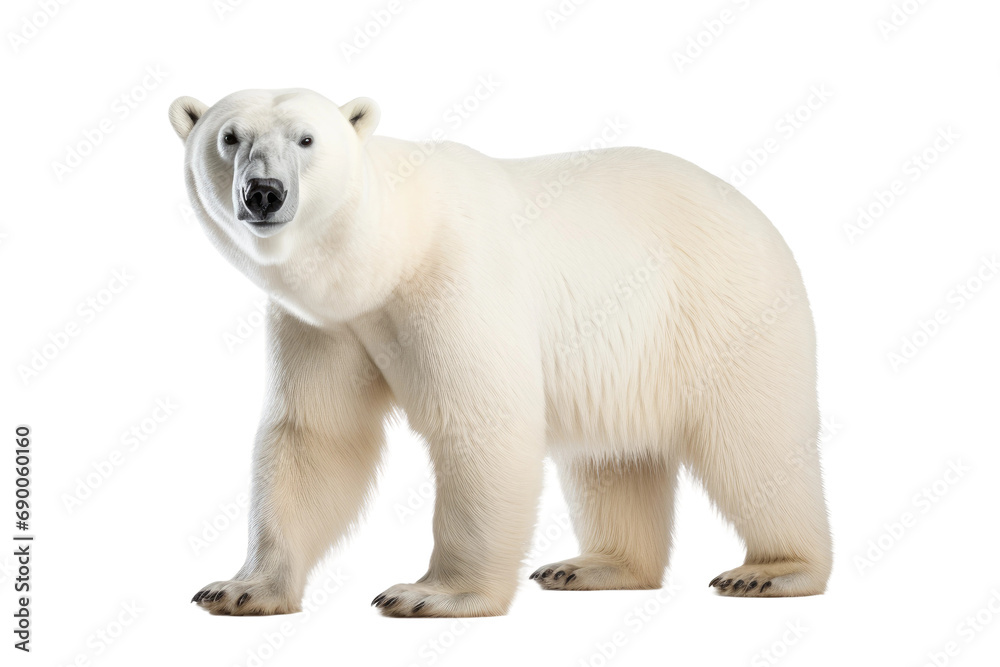 Arctic Monarch: The Majesty of Polar Bears in the North isolated on transparent background - obrazy, fototapety, plakaty 